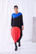 ORA COLOUR BLOCK PLEATED DRESS ORW23107 945