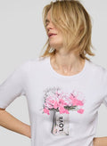 RABE WHITE TOP WITH PINK FLOWER DETAIL 56-117381