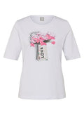 RABE WHITE TOP WITH PINK FLOWER DETAIL 56-117381