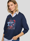 RABE L/S TOP PRINT WITH SHIRT DETAIL 56-111390