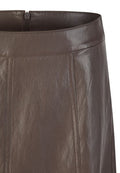 RABE BROWN PLEATHER SKIRT 57-122143