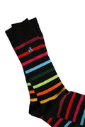 SWOLE PANDA BLACK SMALL STRIPED BAMBOO SOCKS SP348