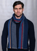 MUCROS WEAVERS DONEGAL TWEED SCARF-NAVY MIX