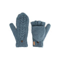 ARAN CABLE MITTENS ALL WOOL PK927-DENIM