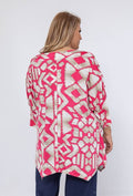 LADIES TUNIC TOP OPEN SLEEVE H3978 2WPARIS-PINK CERISE PLUS SIZE