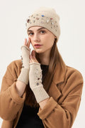 BEANIE WITH RHINESTONES 29212 PHANIE-BEIGE