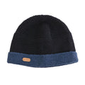 ERIN CROCHET TURN UP HAT ALL WOOL PK839-DARK BLUE