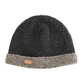 ERIN CROCHET TURN UP HAT ALL WOOL PK839-CHARCOAL