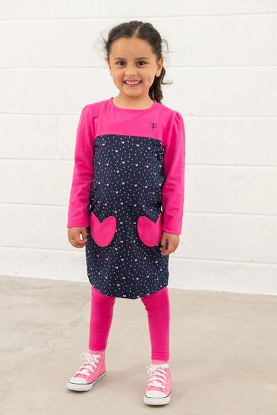 LIGHTHOUSE ESME GIRLS DRESS PINK & HEARTS