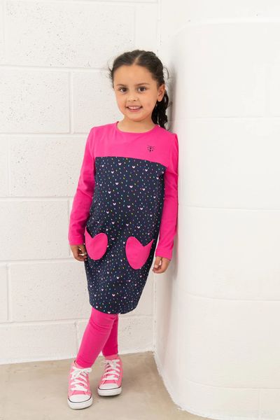 LIGHTHOUSE ESME GIRLS DRESS PINK & HEARTS