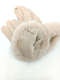 LADIES FUR GLOVE G-9527-BEIGE