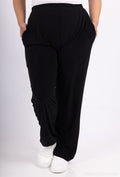 ALL ELASTIC STRETCH PANTS P2288 2WPARIS-BLACK PLUS SIZE