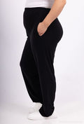 ALL ELASTIC STRETCH PANTS P2288 2WPARIS-BLACK PLUS SIZE