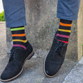 SWOLE PANDA BLACK SMALL STRIPED BAMBOO SOCKS SP348