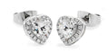 TIPPERARY CRYSTAL STERLING SILVER DIAMANTE HEART STUD EARRINGS 156418
