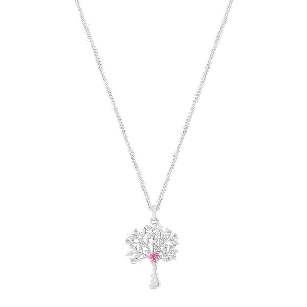 TIPPERARY CRYSTAL TREE OF LIFE & PINK HEART CZ SILVER PENDANT 156913