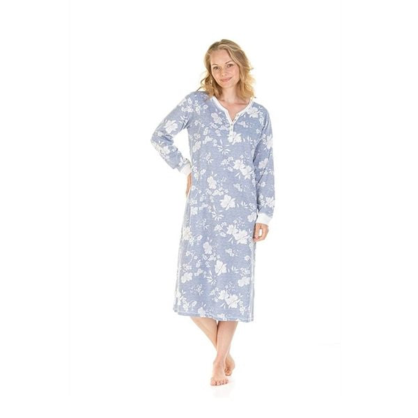 27399 MARQUISE L/S FLOWER PRINT PLACKET