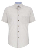Drifters Mans Short Sleeve Shirt 15179 - Stone, m