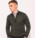 WHITE LABEL KNITWEAR 8300 1/4 ZIP-GREEN