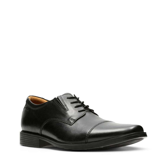 Clarks Mans Shoe Tilden Cap Black - 6.5
