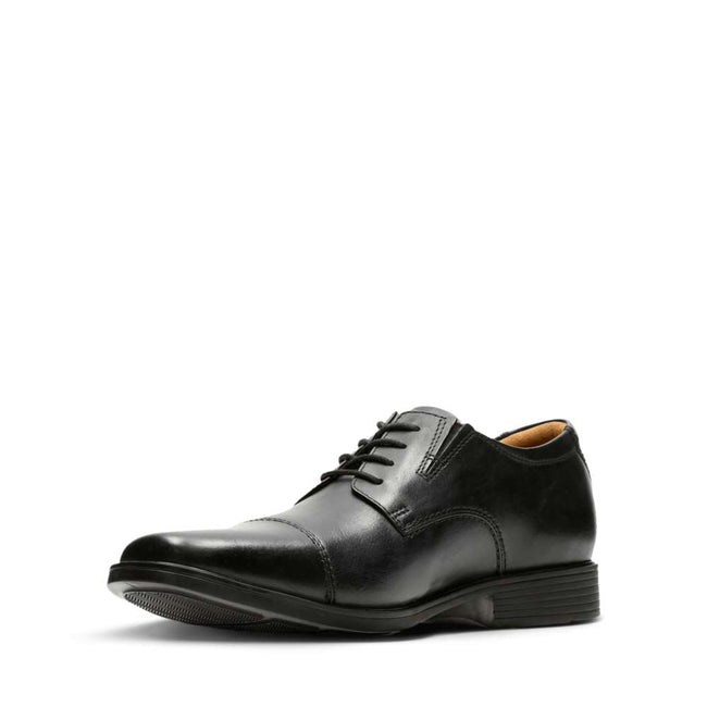 Clarks Mans Shoe Tilden Cap Black - 7.5