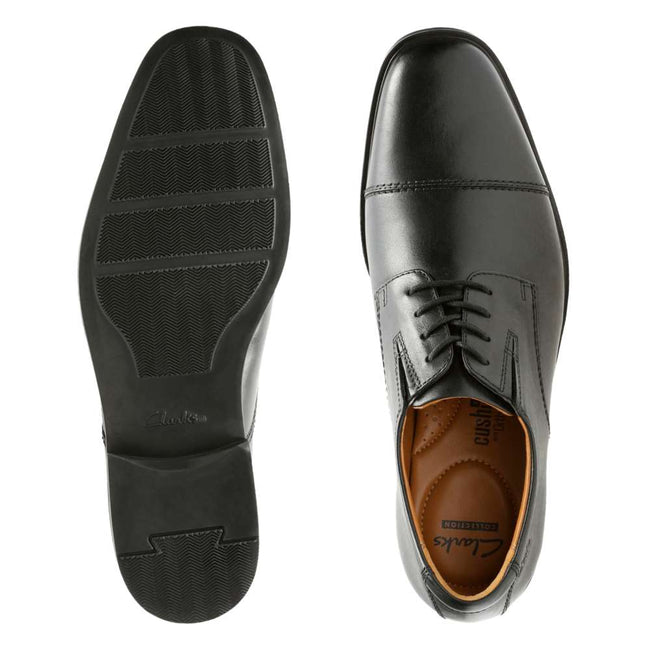 Clarks Mans Shoe Tilden Cap Black - 9