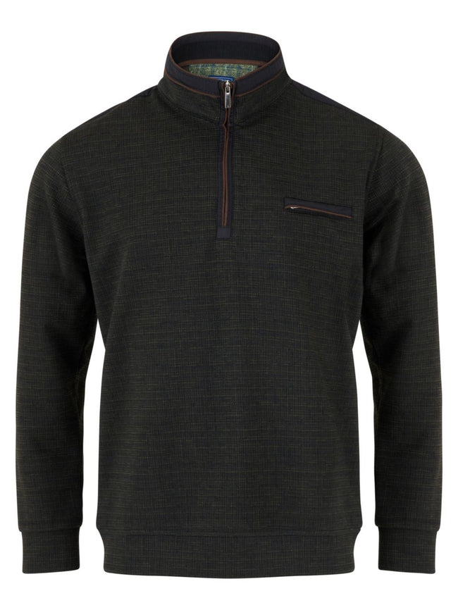 1/2 ZIP SWEATSHIRT MARL 523-55154-BLACK MIX
