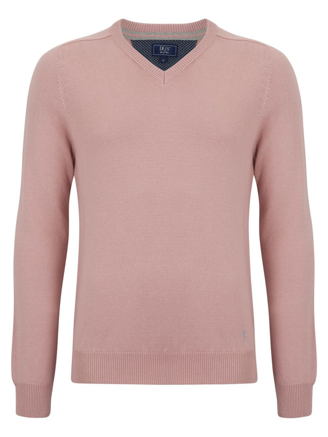 DRIFTER KNITWEAR  V-NECK COTTON 123-55599-LIGHT PINK