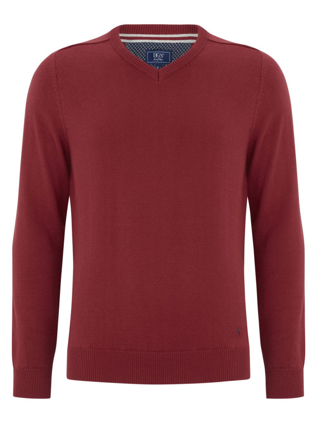 DRIFTER KNITWEAR  V-NECK COTTON 123-55599-RED