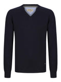 DRIFTER KNITWEAR  V-NECK COTTON 123-55599-NAVY