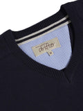 DRIFTER KNITWEAR  V-NECK COTTON 123-55599-NAVY