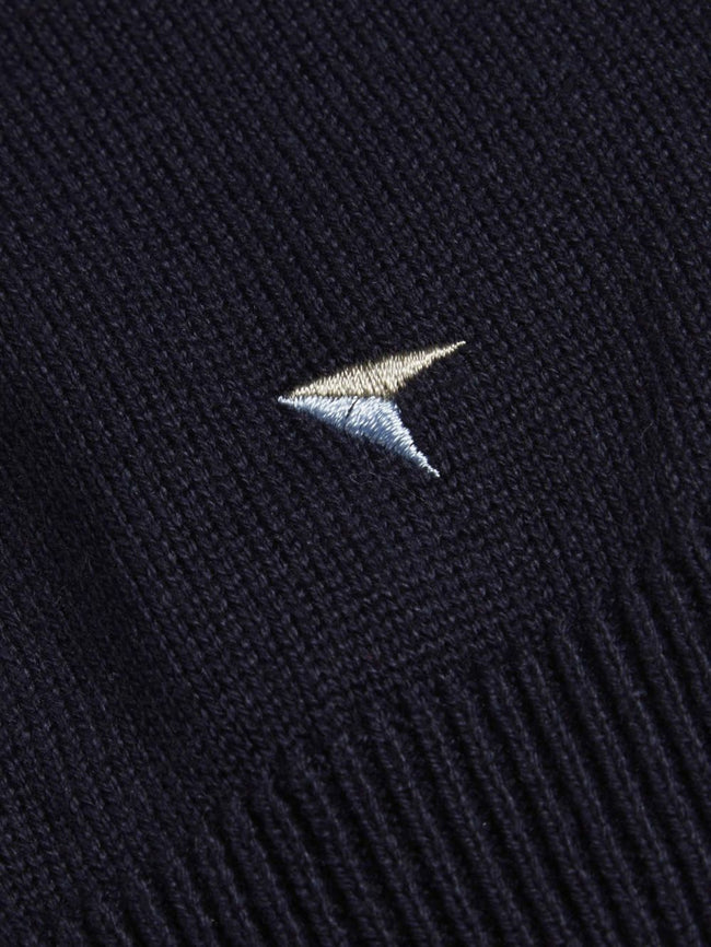 DRIFTER KNITWEAR  V-NECK COTTON 123-55599-NAVY