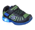 SKECHERS S LIGHTS ILUMI BOYS 401520-BLACK JUNIOR SIZES