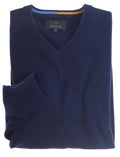 HIGH V NECK WOOL BLEND 4900-NAVY