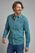 Depp Long Sleeve Printed Shirt Petrol Blue18708