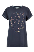 SWIRL ORGANIC PRINTED T-SHIRT 19117-NAVY