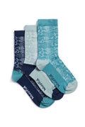 PARADE ECO PATTERN 3PACK SOCKS 19157-SEA GREEN