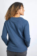 Angra Recycled Organic Embroidered Crew Neck Sweatshirt 19159-NAVY