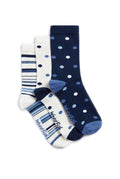 PARADE ECO PATTERN 3PACK SOCKS 19157-NAVY