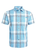AVALON ORGANIC CHECK S/S SHIRT 19077-AQUA