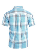 AVALON ORGANIC CHECK S/S SHIRT 19077-AQUA