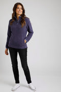 GEORGINA 1/4 ZIP COZY FLEECE 19170-PURPLE