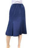 Elastic Waist Knee Length Skirt