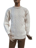 Aran Knit Jumper Unisex - Cream, Xl