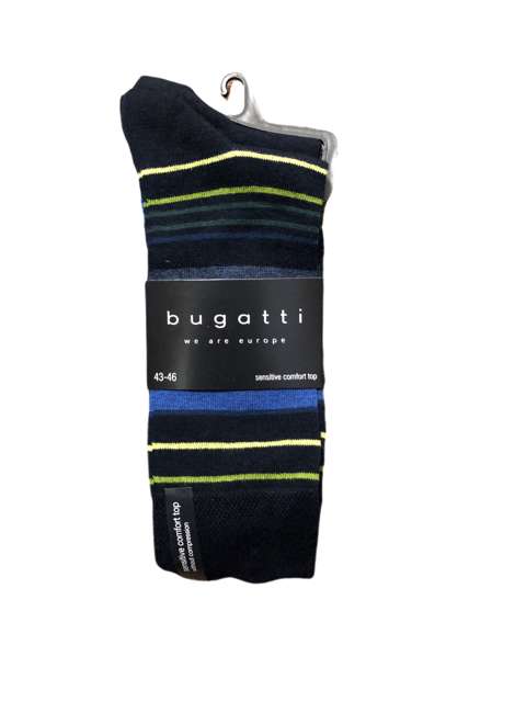 Bugatti Mens Socks Stripes Green