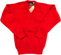 Hunter Red Acrylic V-neck Jumper - 5-6
