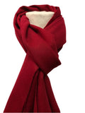 Plain Wool Mans Scarf Red