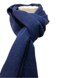 Plain Wool Mans Scarf Dark Blue