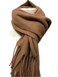 Plain Wool Mans Scarf Camel