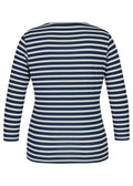 Rabe Ladies 3/4 Sleeve Top 45-123358 - Navy White, 16